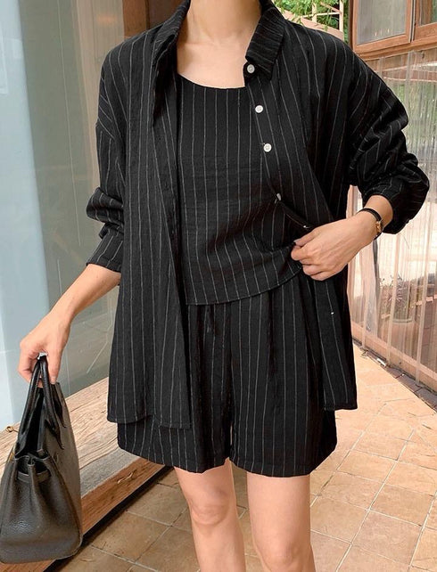 Casual Stripes Spring Three Piece Co-Ord Sets